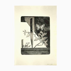 Leo Guida, Das Messer, Original Radierung, 1970er