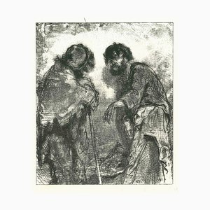 Paul Gavarni, The Vagabonds, Original Lithographie, 1881