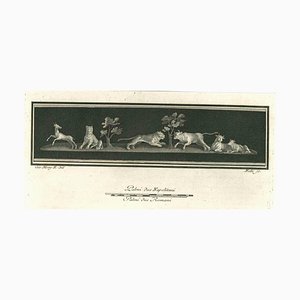 Carlo Nolli, Ancient Roman Fresco, Original Etching, 18th Century