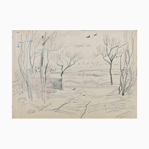 Norbert Meyre, The Landscape, Original Drawing, Mid-20th Century