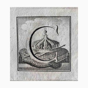 Carlo Nolli, Antiquities of Herculaneum: Letter of the Alphabet C, Etching, 18th Century