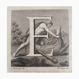 Vincenzo Aloja, Antiquities of Herculaneum: Letter E, Etching, 18th Century