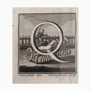 Giovanni Mignani, Antiquities of Herculaneum: Letter Q, Etching, 18th Century