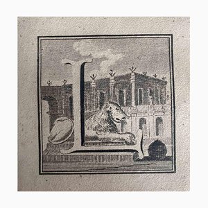 Giovanni Mignani, Antiquities of Herculaneum, Letter L, Etching, 18th Century