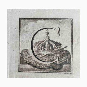Old Master, Antiquities of Herculaneum, Letter C, Etching, 18th Century