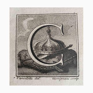 Old Master, Antiquities of Herculaneum, Letter C, Etching, 18th Century