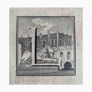 Old Master, Antiquities of Herculaneum, Letter L, Etching, 18th Century