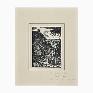 Paul Emile Coli, Bretonischer Bauer, Holzschnitt, Frühes 20. Jh.