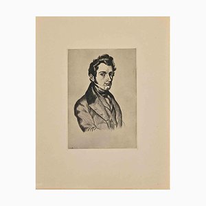 Constant Le Breton, Portrait, Etching, Mid-20th Century