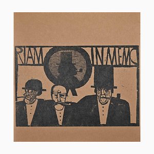 Charles Sterns, Figures, Woodcut Print, Early 20th Century