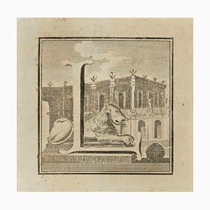 Luigi Vanvitelli, Letter of the Alphabet L, Etching, 18th Century