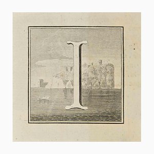 Luigi Vanvitelli, Letter of the Alphabet I, Etching, 18th Century