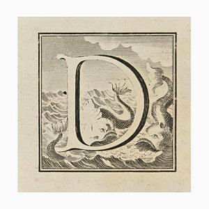 Luigi Vanvitelli, Lettre de l'Alphabet D, Eau-forte, 18ème Siècle