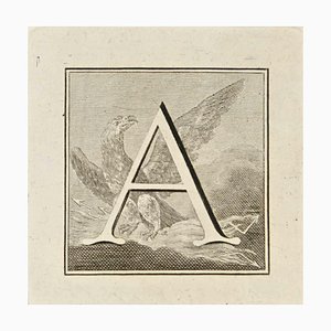 Luigi Vanvitelli, Letter of the Alphabet A, Etching, 18th Century