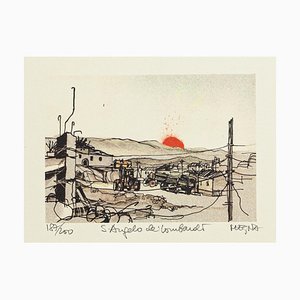 Giuseppe Megna, S. Angelo dei Lombardi, Lithograph, 1980