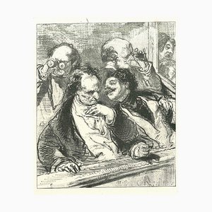 Paul Gavarni, The Conversation, Original Lithograph, 1881