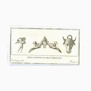 Vincenzo Campana, Ancient Roman Statues, Original Etching, 18th Century