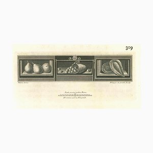 Filippo de Grado, Ancient Roman Still Life, Original Etching, 18th Century