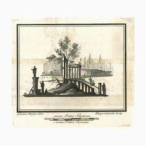 Filippo de Grado, Ancient Roman Fresco, Original Etching, 18th Century