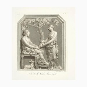 Angelo Campanella, Birth of Telefon, Original Etching on a Bas-Relief