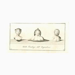 Vincenzo Campana, Ancient Roman Statues, Original Etching, 18th Century