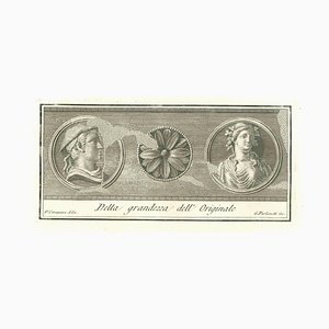 Vincenzo Campana, Ancient Roman Statues, Original Etching, 18th Century