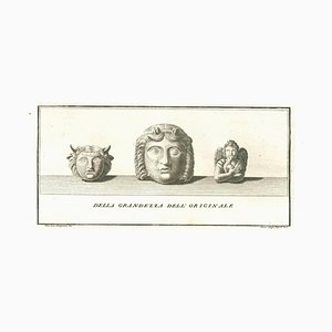 Vincenzo Campana, Ancient Roman Statues, Original Etching, 18th Century
