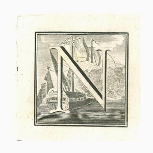 Old Master, Capital Letter for the Antiquities of Herculaneum Exposed, Etching, 18th Century