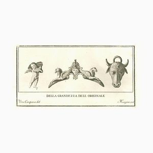 Vincenzo Campana, Ancient Roman Statues, Original Etching, 18th Century