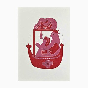 Axel Hartenstein, Nobles On Gondola, Screenprint, Mid 20th Century