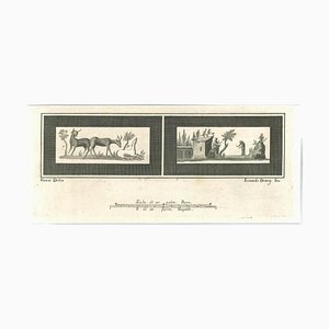 Niccolò Vanni, Ancient Roman Frescoes, Original Etching, 18th Century