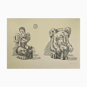 Alberto Savinio, My Parents, Lithograph, 1947