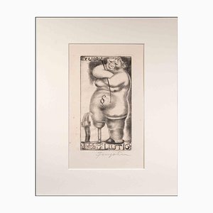 Michel Fingesten, Ex Libris Doctor Turis Lustig, Etching, 1930s