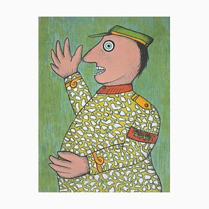 Enrico Baj, The General, Lithograph, 1974