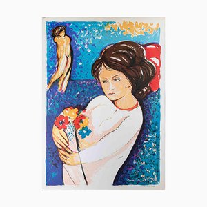 Antonio Masini, Girl, Lithograph, 1970s
