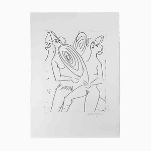 Sante Monachesi, Figures, Etching, 1970s