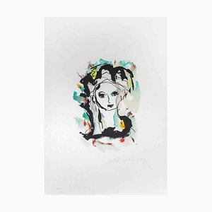 Ernesto Treccani, Porträt, Lithographie, 1970er