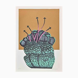 Renzo Margonari, Flower Signal, Lithograph, 1976