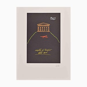 Fabio De Poli, Temple, Lithograph, Late 20th Century