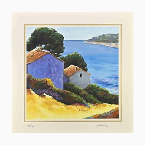 After Nicholas Verrall, The Houses on the Lake, Lithograph, Late 20th Century