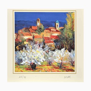 Nicholas Verrall, The Village, Lithograph, Late 20th Century