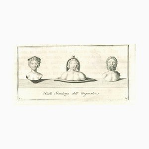 Old Master, Ancient Roman Busts, Original Etching, 18th Century