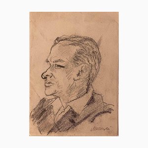 Mino Maccari, Profile, Drawing, Mid-20th Century