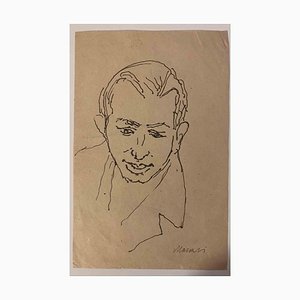 Mino Maccari, Portrait, Drawing, Mid-20th Century