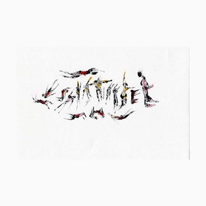 Dessin Parimah Avani, Dessin Encre & Acrylique, Red Dance Of Revolution, 2022