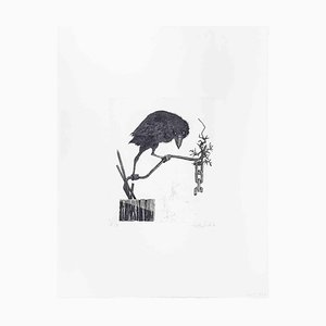 Leo Guida, Crow on the Branch, Etching, 1972