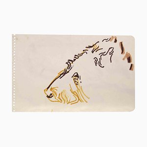 Reynold Arnould, Tier, Tuschezeichnung, 1970