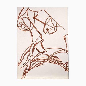 Reynold Arnould, Abstract Composition, Ink Drawing, 1970