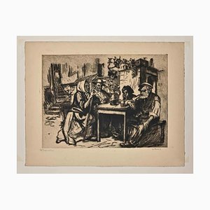 Pierre Georges Jeanniot, Drinkers, Etching, 1914