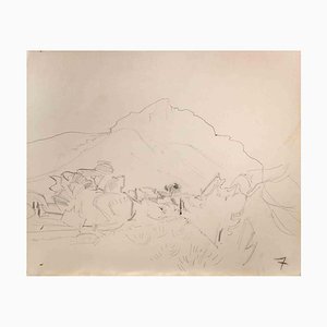 Reynold Arnould, Landscape, Pencil Drawing, Mid-20th Century